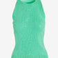 Sequin High Neck Sweater Tank Beach Glass