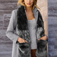 Faux Fur Scarf With Hand Warmers Graphite Mink