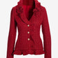 Rosette Ruffle Tweed Jacket Red/Gold