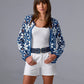 Gold Hardware Raffia Elastic Belt Navy
