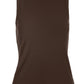 Rib High Neck Tank Safari Brown