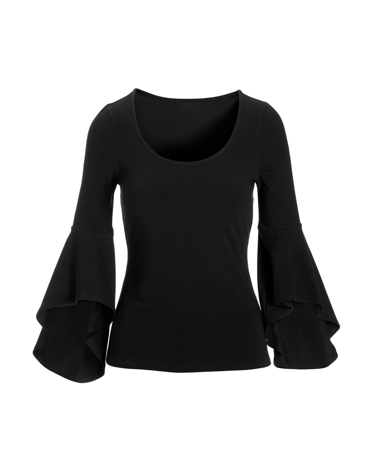 So Sexy Flare Sleeve Knit Top Black