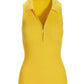 Sleeveless Ribbed Half-Zip Sweater Lemon Zest