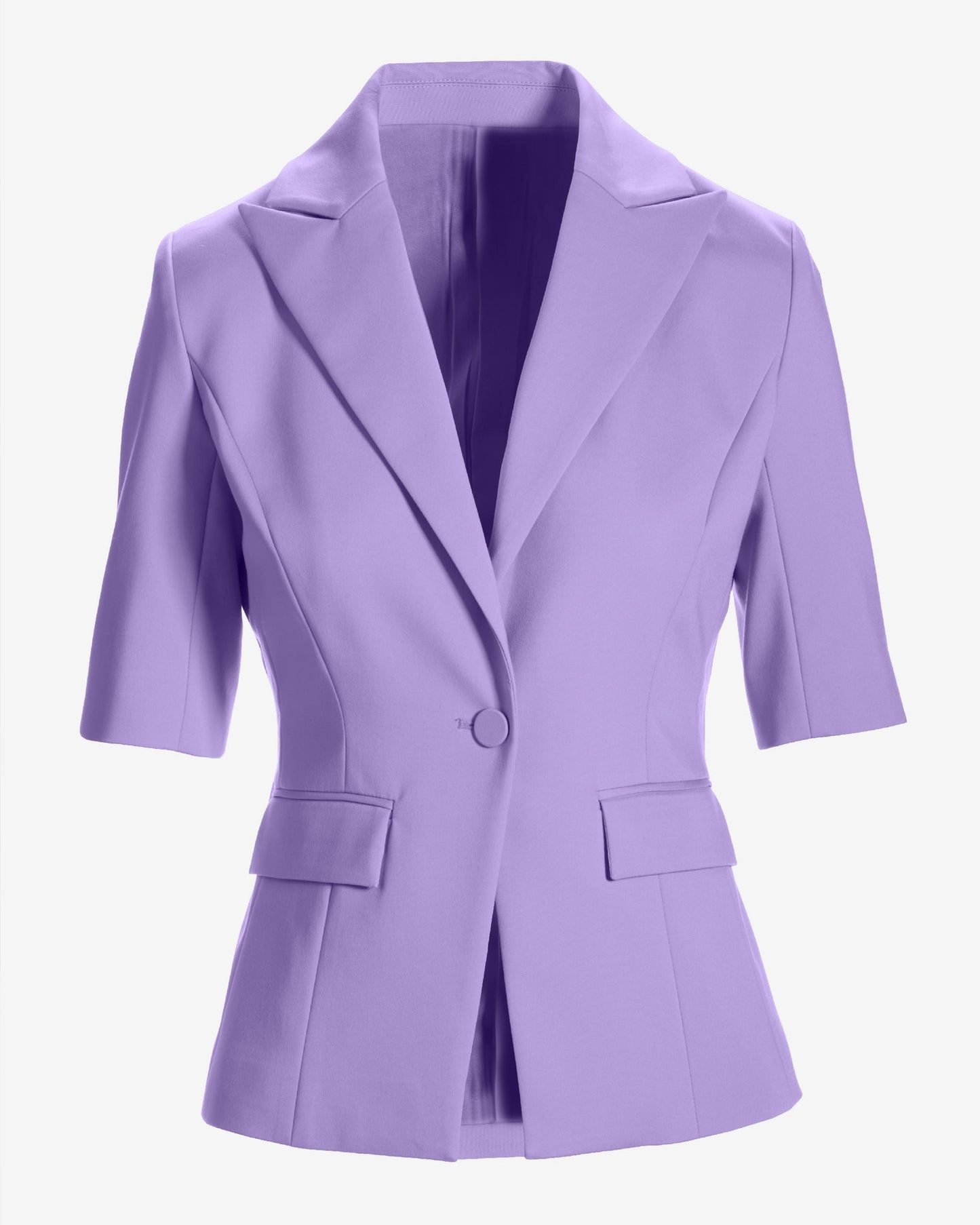 Modern Short Sleeve Blazer Violet Tulip