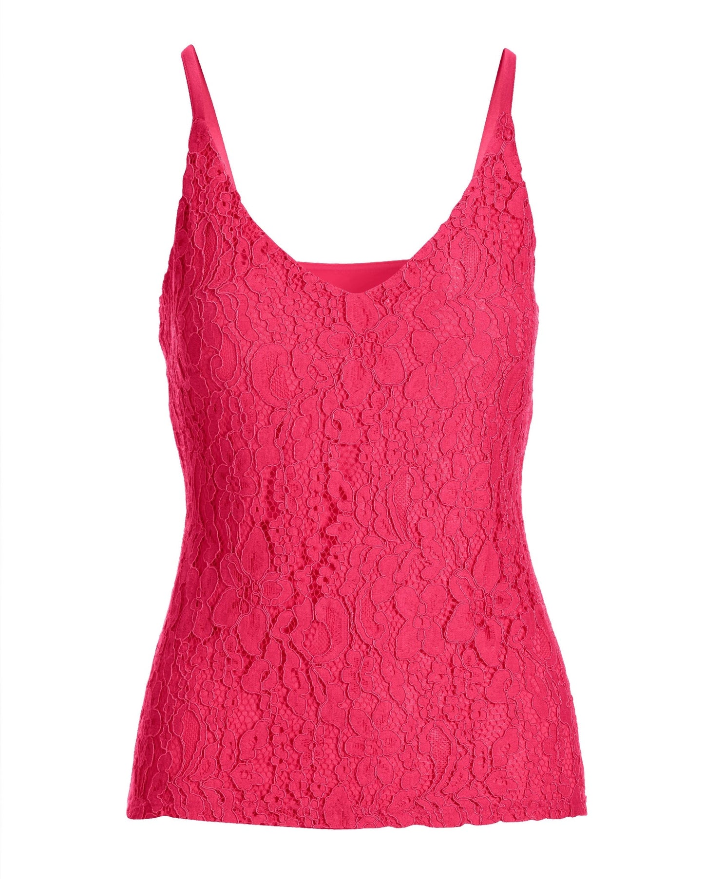 Lace Front V-Neck Cami Top Very Berry