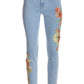 St. Tropez Embellished Slim Ankle Jean Light Wash
