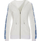 Crochet-Inset Zip-Up Hooded Jacket Off White Multi