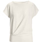 Beyond Travel Bateau Neck Blouson Top Ivory Coast
