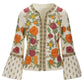 Floral Embroidered Metallic Trim Jacket Multi