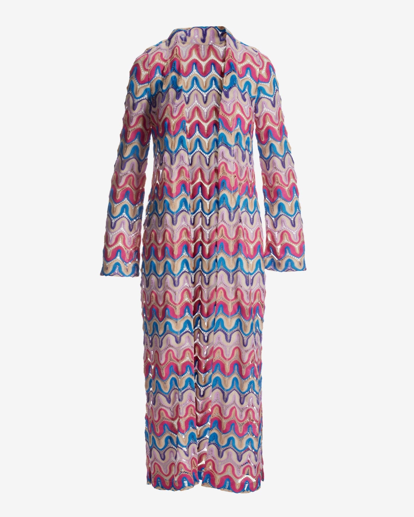 Patterned Long Sleeve Duster Multi
