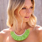 Raffia Statement Necklace Green