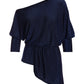 Slouchy Metallic Tunic Blue