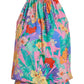 Tropical Mock Neck Halter Banded Bottom Top Multi