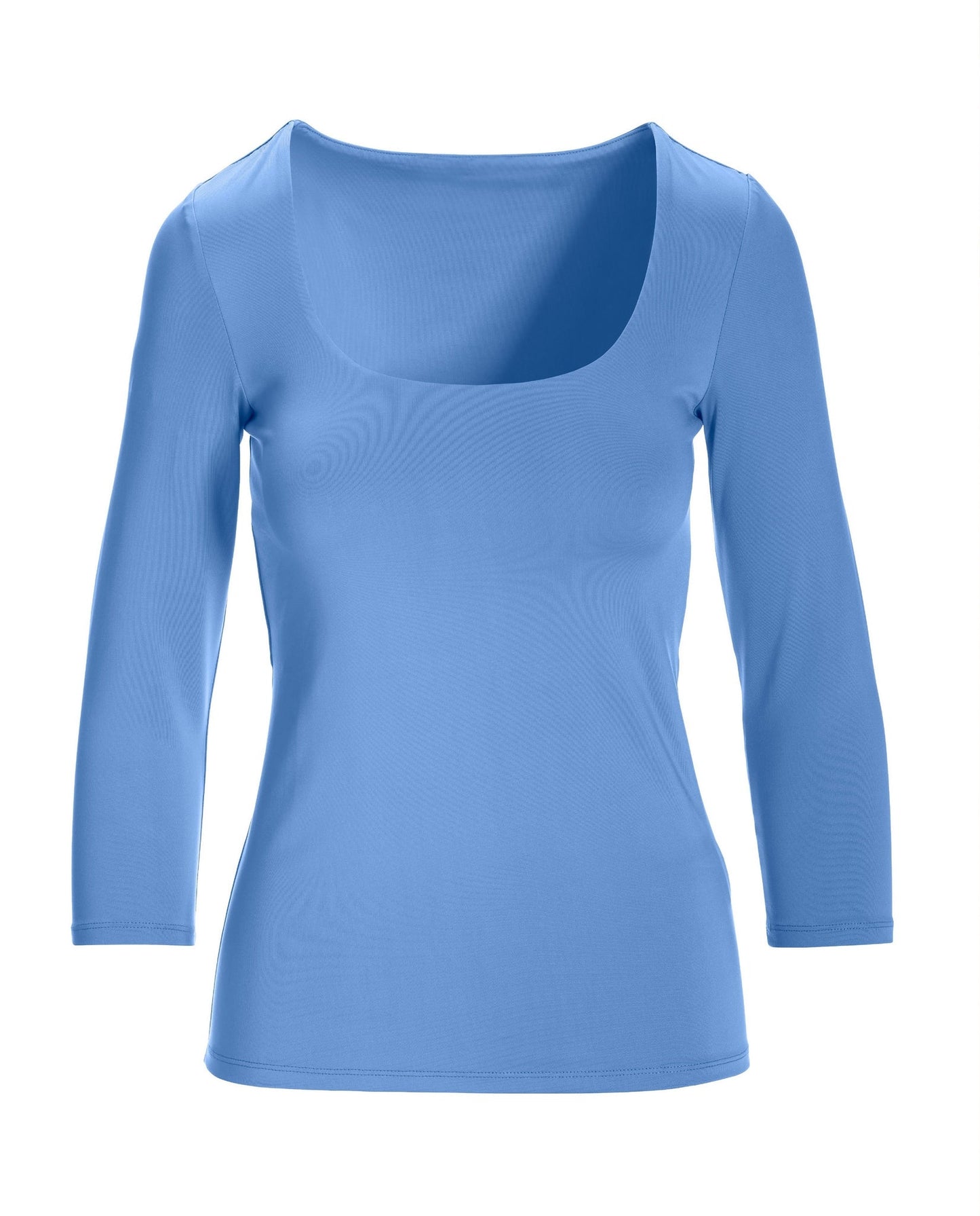 So Modern Scoop Neck Three Quarter Sleeve Top Cornflower Blue