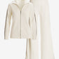 Sequin Stripe Sweater Lounge Set Off White
