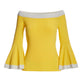 Color Block Flare Sleeve Sweater Yellow/White