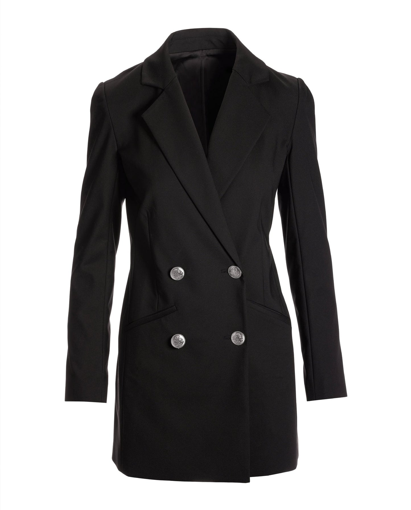 Modern Long Tailored Blazer Black