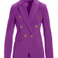 Modern Double-Breasted Blazer Purple Cactus Flower