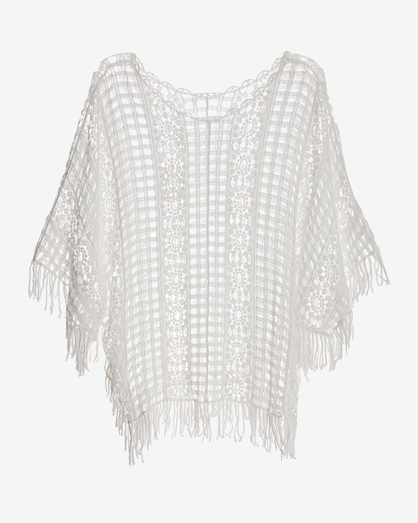 Effortless Crochet Pullover Poncho White