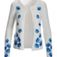 Floral Embroidered Cardigan White/Blue