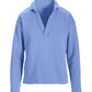 Cotton Comfort Collared V Neck Lounge Sweatshirt Hydrangea Blue