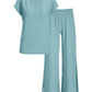 Metallic Effortless Two-Piece Lounge Set Aqua
