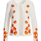 Floral Embroidered Cardigan White/Orange