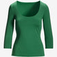 So Modern Scoop Neck Three Quarter Sleeve Top Verdant Green