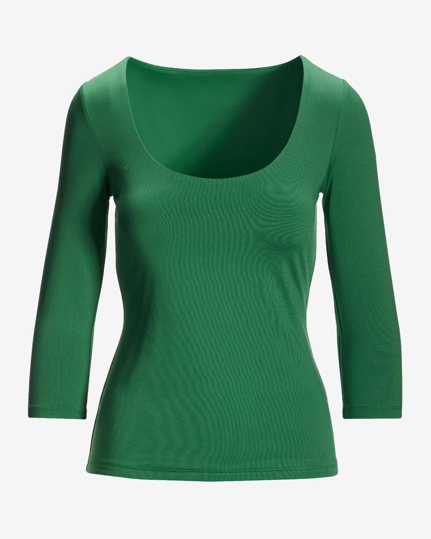 So Modern Scoop Neck Three Quarter Sleeve Top Verdant Green