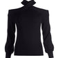 Criss Cross Off the Shoulder Twist Detail Sweater Black