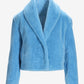 Shawl Collar Versatile Faux Fur Chubby Light Blue