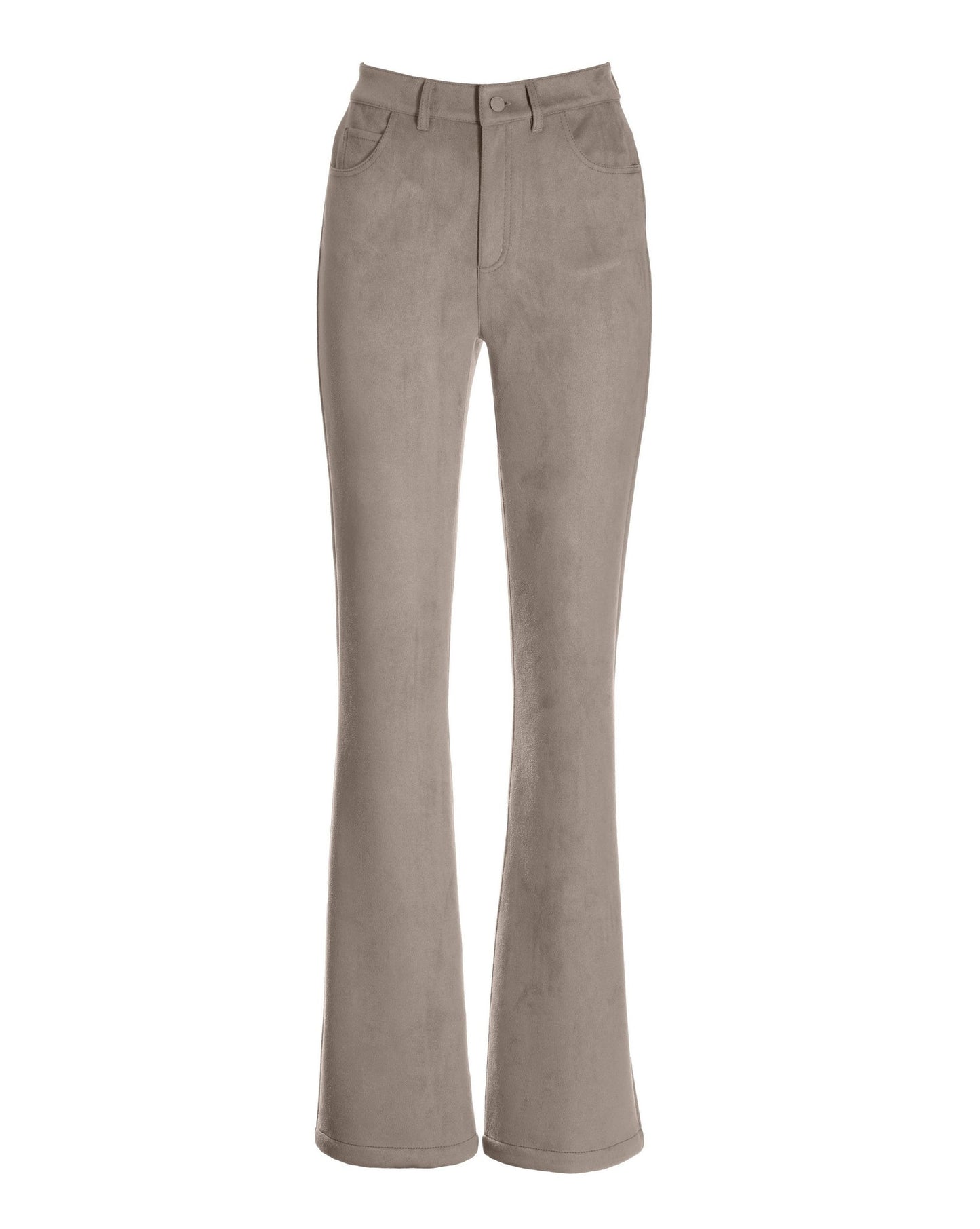 Monterey Faux Suede Five Pocket Bootcut Pant Gray