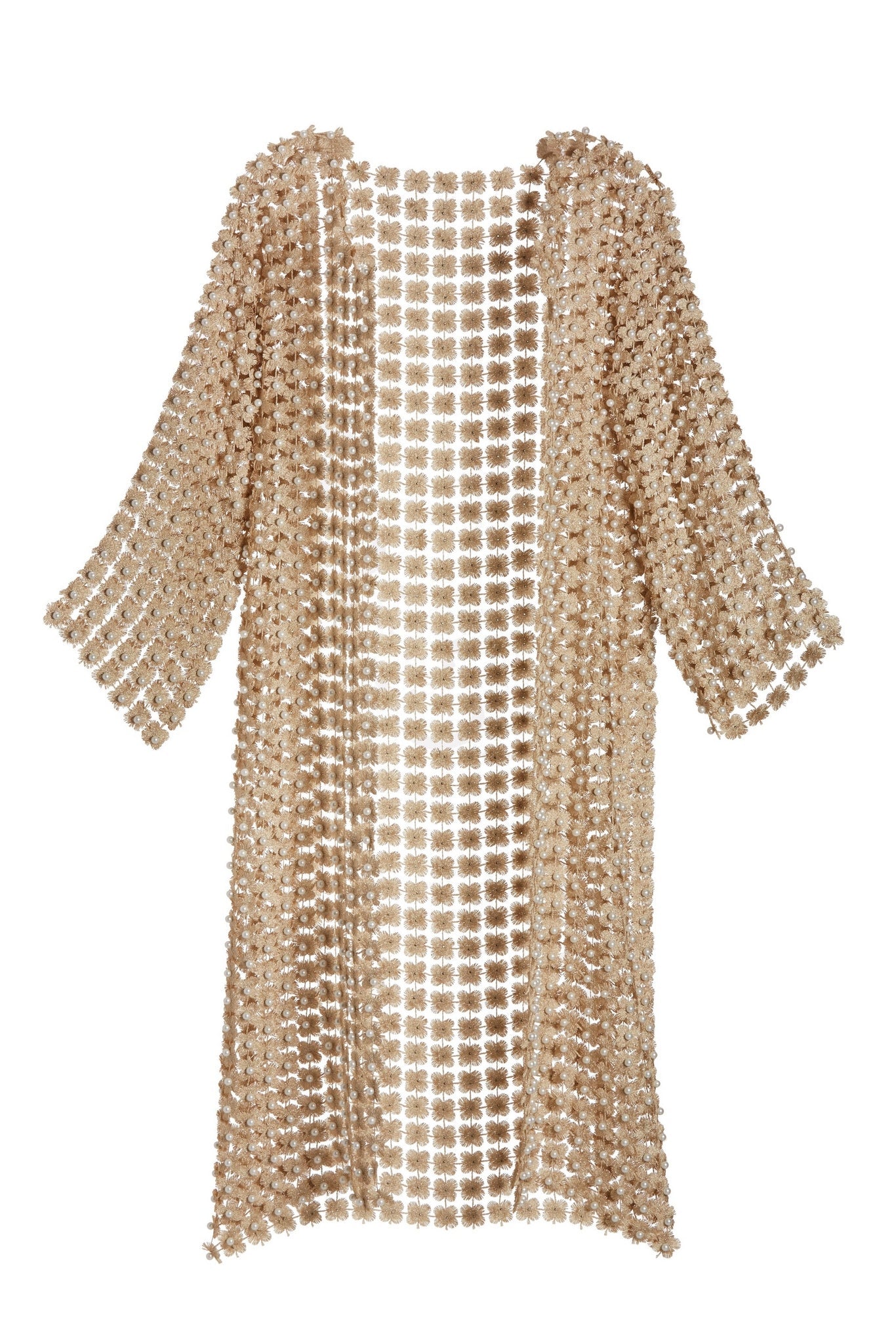 Pearl Embellished Duster Gold