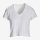 Cotton V Neck Short Sleeve Tee Pure White