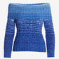Fold Over Marled Sweater Blue Multi