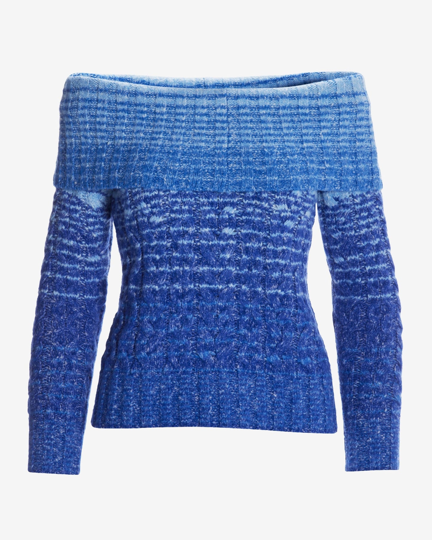 Fold Over Marled Sweater Blue Multi