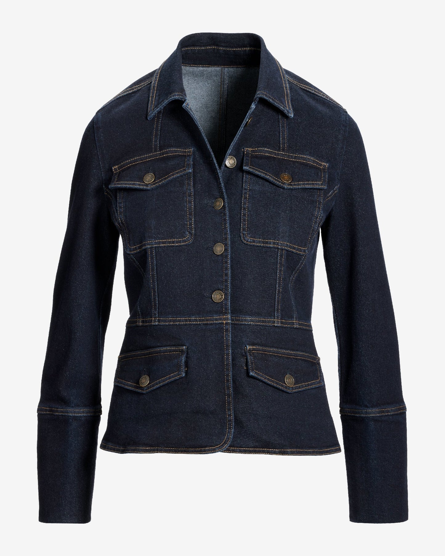 Patch Pocket Chic Denim Jacket Rinse