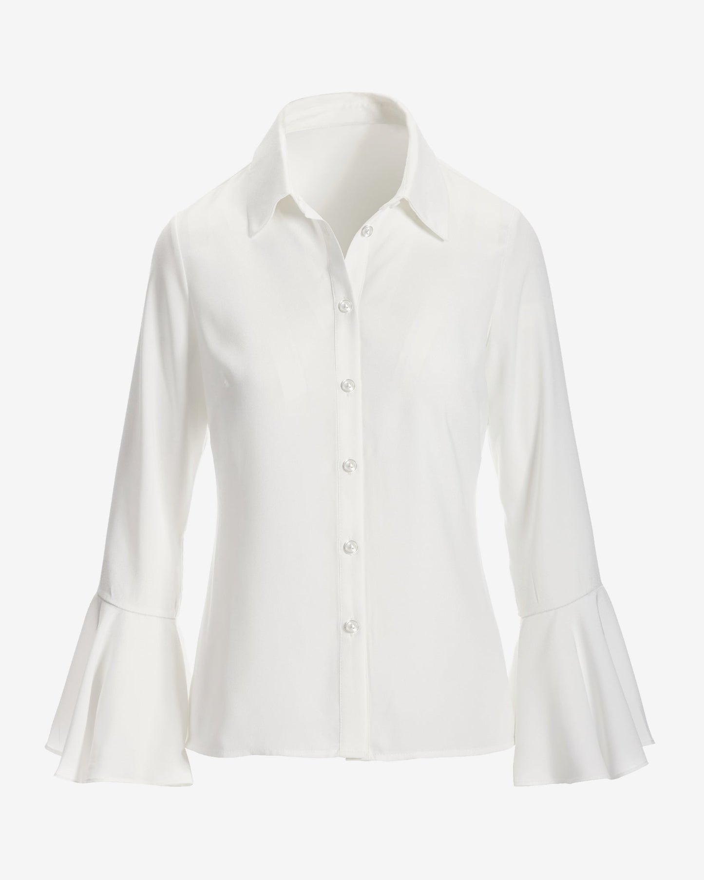 Alexa Flare Sleeve Shirt White