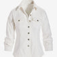 Ruched Sleeve Shaped Denim Jacket White