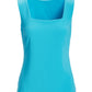 Beyond Travel Square Neck Sleeveless Shell Top Blue Grotto