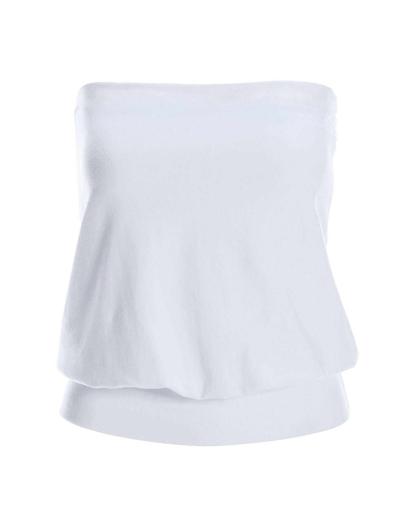 So Sexy Strapless Blouson Tube Top 2BL20 White