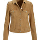 Denim Puff-Sleeve Jacket Cognac