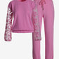 Lace & Rhinestone Lounge Set Begonia Pink