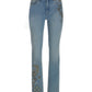 Newport Embellished Stud Slim Straight Ankle Jean Light Med Wash