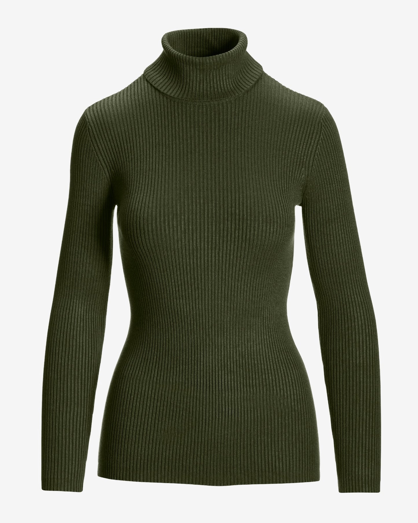 Ribbed Turtleneck Sweater Olive Night