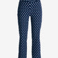 Newport Twill Polka Dot Print Pull On Cropped Pant Navy/White