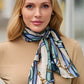 Status Border Print Scarf Blue Multi