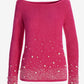 Plush Pearl Embellished Boatneck Sweater Cabaret Pink