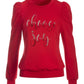 Choose Joy Faux Pearl Sweatshirt Red
