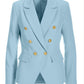 Crepe Double Breasted Blazer Airy Blue